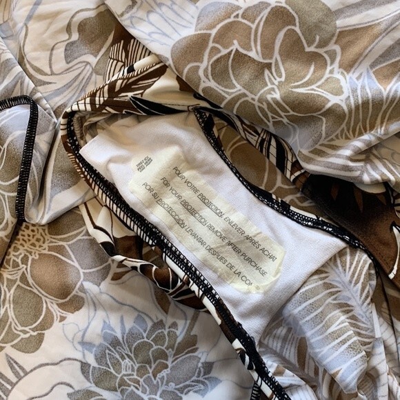 NWOT Christina | Skirted One Piece Swimsuit Floral Brown White 24W - Picture 7 of 7